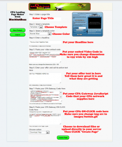 page layout 249x300 FREE CPA Landing Page Creator